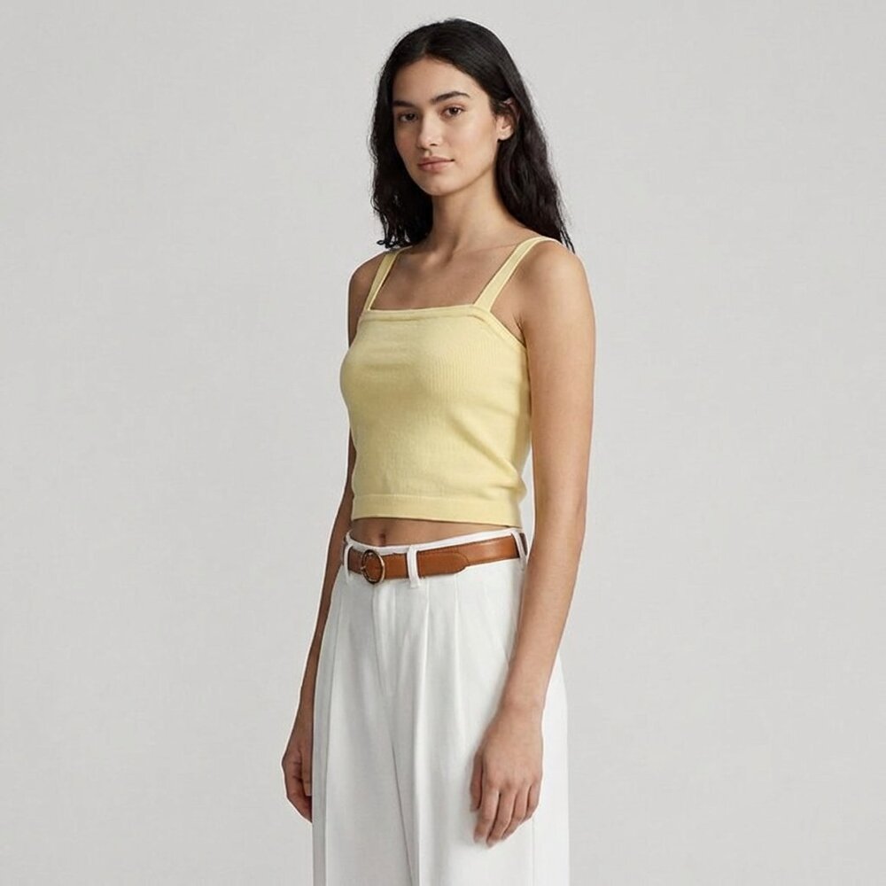 NEW, Ralph Lauren "Sundance Yellow"  Knit Convertible Cropped Tank Top